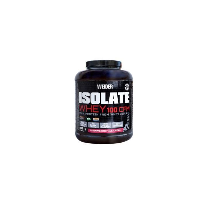 Weider Isolate Whey 100 CFM Fresa 908g - Aislado de Proteína de Suero de Leche para Masa Muscular