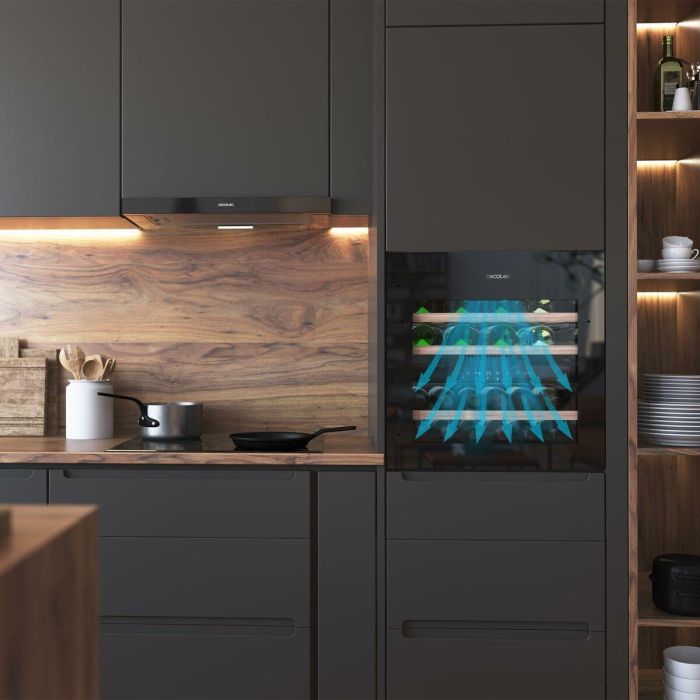 Cecotec Vinoteca integrable 36 botellas Duo 36000 Touch doble zona negro cristal LED 5
