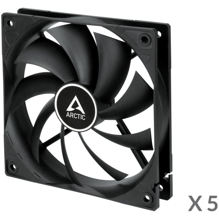 ARCTIC F12 Value Pack black (5pcs) Ventiladores 120x120x25mm, Rodamiento Dinámico Fluido (FDB), 1350 RPM, Negro 1