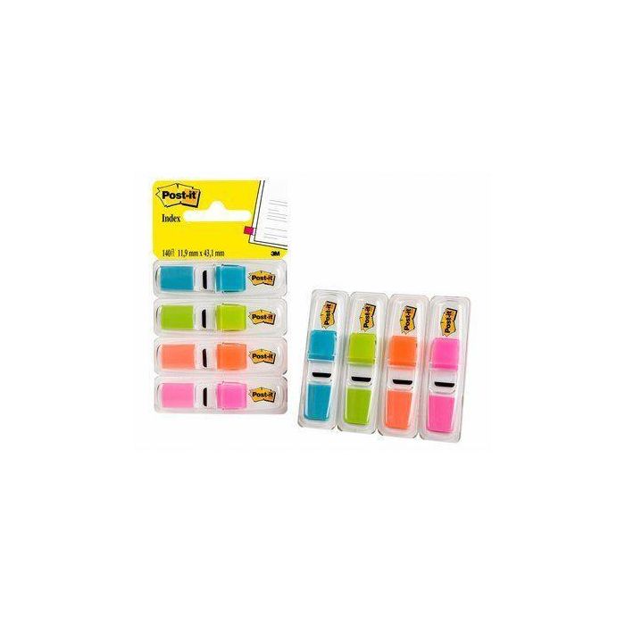 Post-It Index Pequeños Verde, Azul, Naranja, Rosa Brillante - 12x43 mm - 3 Dispensadores X 35 + 1 gratis Post-It Index Pequeños Verde, Azul, Naranja, Rosa Brillante - 12x43 mm - 3 Dispensadores X 35 + 1 gratis