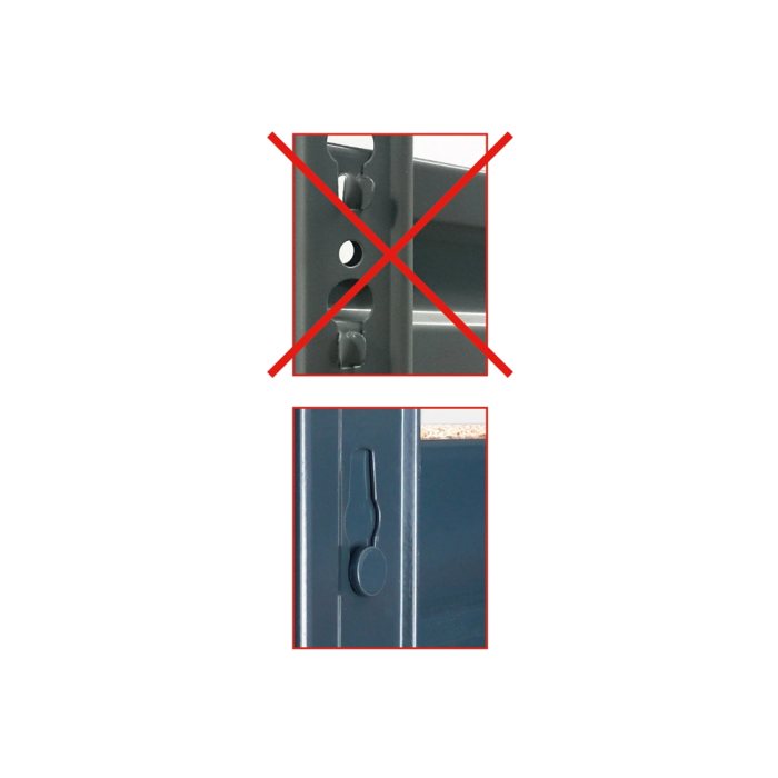 Ar Storage Estantería Metálica 200x200x70 cm, 4 Estantes, 450 kg por Estante, Bandejas de Madera, Sin Tornillos, Gris Antracita 6