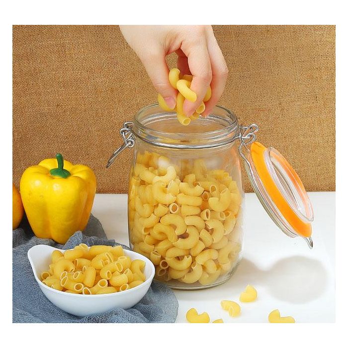 Tarro Hermético de Vidrio con Cierre Clip 1000 ml - La Mediterranea (12 Unidades) 6 Tarro Hermético de Vidrio con Cierre Clip 1000 ml - La Mediterranea (12 Unidades) 6
