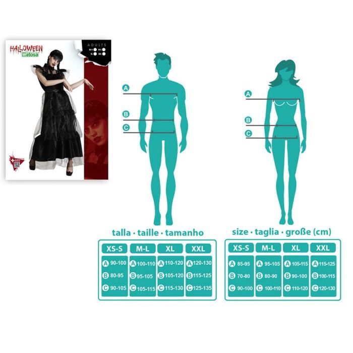 Disfraz Niña Muerta Negro Mujer Adulto M-L 3