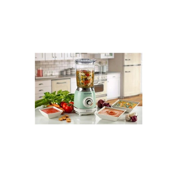 Ariete 583/04 Batidora de Vaso Vintage con Vaso de Vidrio, 4 Velocidades, Color Verde 13