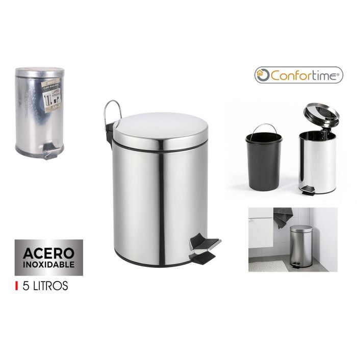 Cubo de Basura de Metal con Pedal 5L - Confortime (6 Unidades) Cubo de Basura de Metal con Pedal 5L - Confortime (6 Unidades)