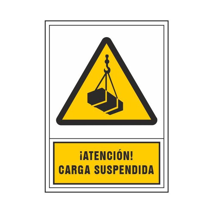 Pictograma Syssa Señal De Advertencia Atencion! Carga Suspendida En Pvc 245x345 mm