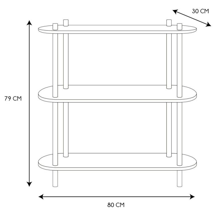 Estantería Cobe 3 Baldas Home Deco Factory altura 79 4