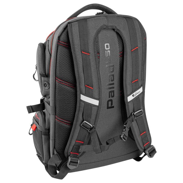 GENESIS Pallad 550 Mochila para Gaming 43,9 cm (17.3") Negro, Rojo con Compartimento para Portátil y Accesorios 11