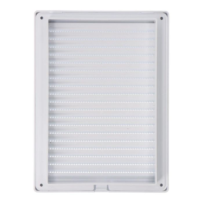 Edm Rejilla Ventilación Rectangular Empotrable con Mosquitera ABS Blanco 137x207mm 1