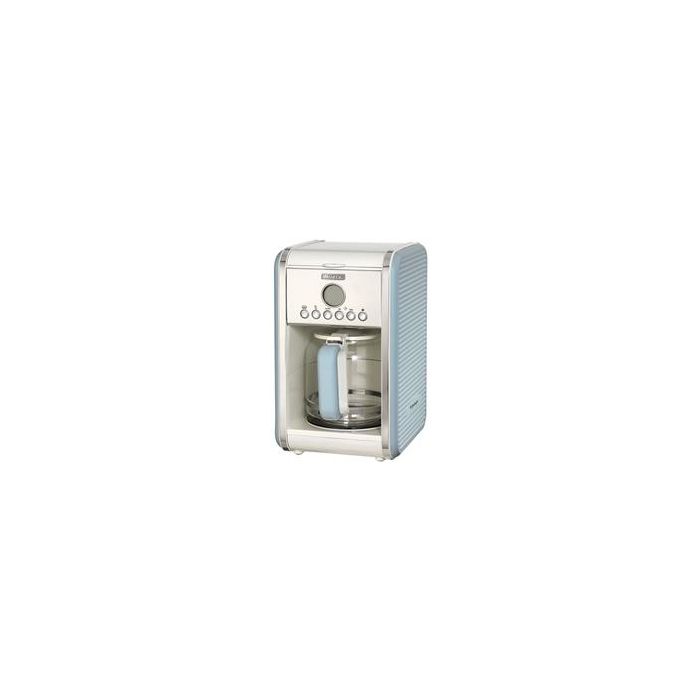 Ariete Cafetera de Goteo Vintage Azul 1342/05, Temporizador 24h, Pantalla LCD, Anti Goteo