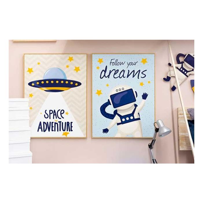 Cuadro Infantil Espacio 60X80Cm Surtidos Giftdecor (2 Unidades) 1 Cuadro Infantil Espacio 60X80Cm Surtidos Giftdecor (2 Unidades) 1