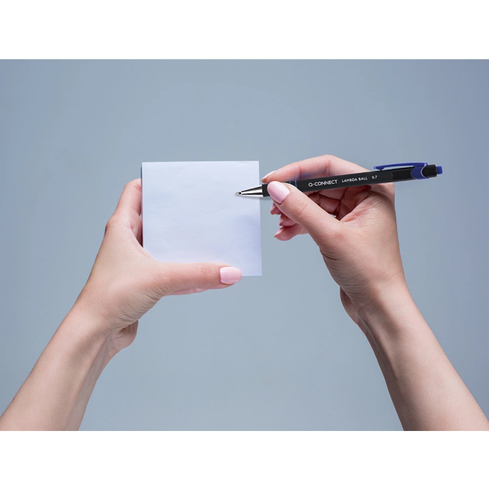 Q-connect Bolígrafo Retractil con Grip 0,7 mm Color Azul para Escritura Cómoda, Punta Metálica 0,5 mm, Tinta Aceite 5