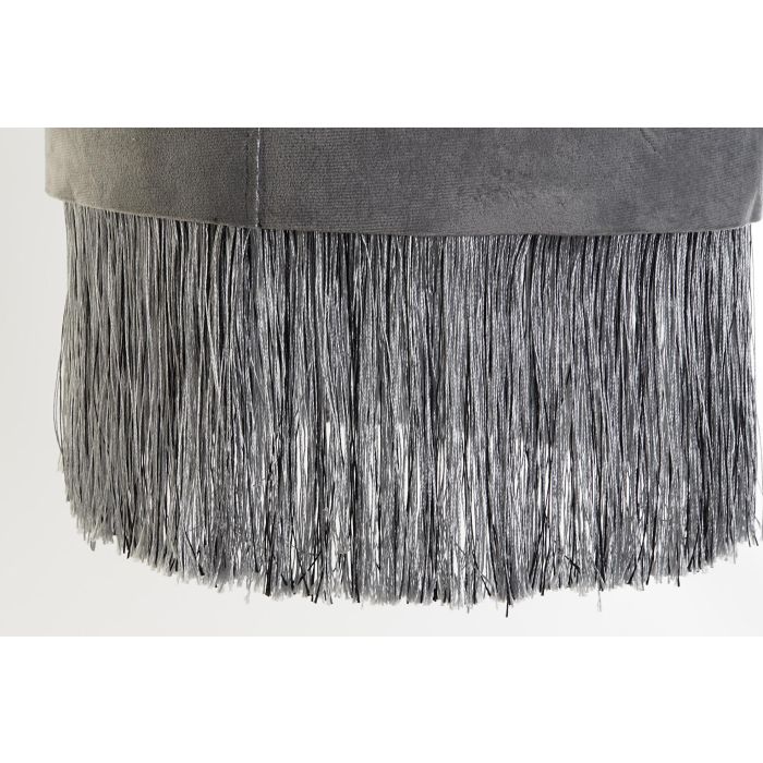 DKD Home Decor Pantalla para Lámpara Sixties Gris Burdeos con Flecos, de Poliéster y Metal. Set de 2 Unidades de 30x30x29 cm 2 DKD Home Decor Pantalla para Lámpara Sixties Gris Burdeos con Flecos, de Poliéster y Metal. Set de 2 Unidades de 30x30x29 cm 2