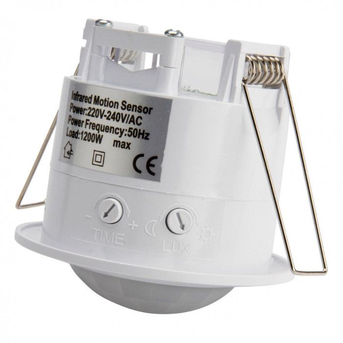 Sensor Movimiento Empotrable 360º Compatible LED, Bajo Consumo e Incandescencia. Detección Infrarrojos 1200W/300W, Alcance 6m. 4 Sensor Movimiento Empotrable 360º Compatible LED, Bajo Consumo e Incandescencia. Detección Infrarrojos 1200W/300W, Alcance 6m. 4