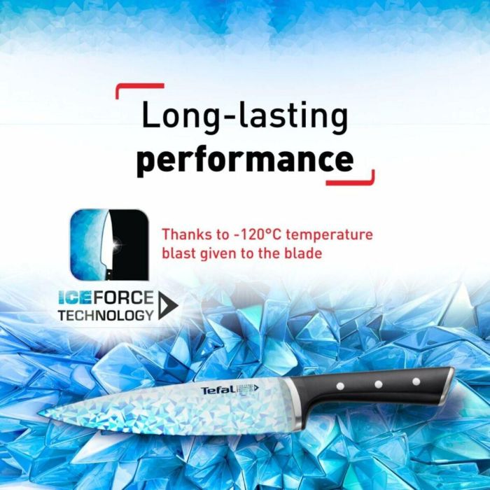 Cuchillo de Cocina Tefal K2320514 ICE FO Negro Acero Inoxidable 9 cm 6 Cuchillo de Cocina Tefal K2320514 ICE FO Negro Acero Inoxidable 9 cm 6