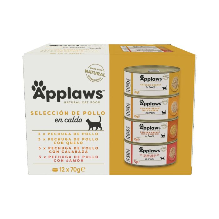 Applaws Alimento Húmedo para Gatos Multipack 12x70 gr - Pollo, Jamón, Queso y Calabaza