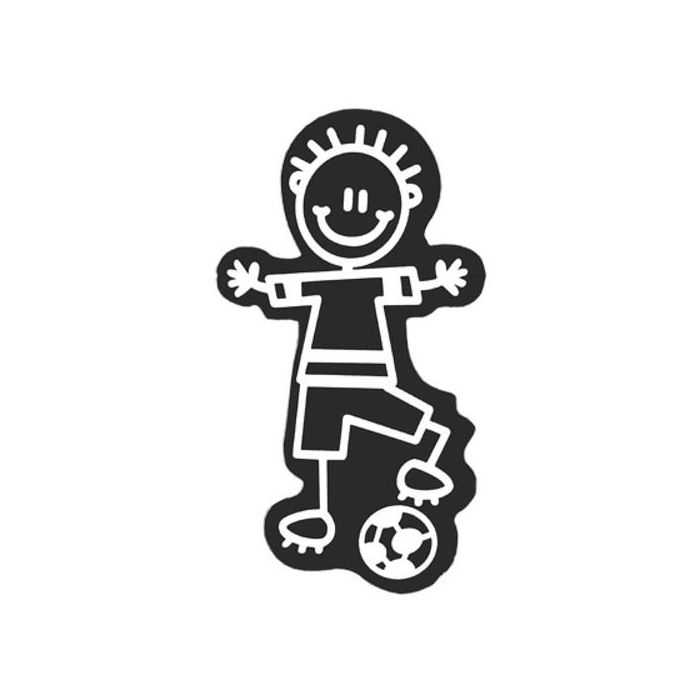 Abc ADH06654 Adhesivo Familia Niño Fútbol Decoración Vinilo Ventana Coche 140 Caracteres