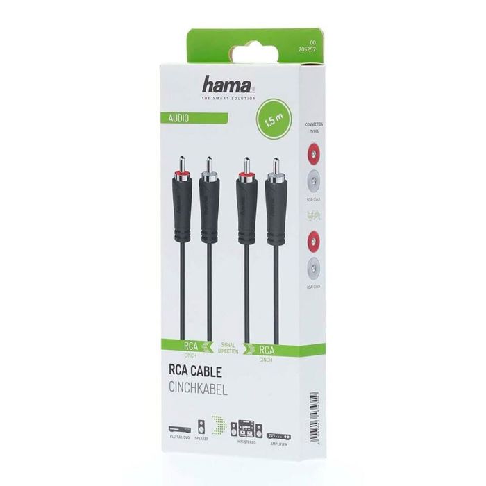 Cable 2 x RCA Hama 00205257 1,5 m 2 Cable 2 x RCA Hama 00205257 1,5 m 2
