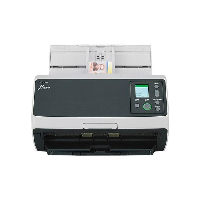 Ricoh fi-8190 Escáner Documentos - 90 ppm, Escaneo Dúplex, ADF + Alimentación Manual, Gris/Negro