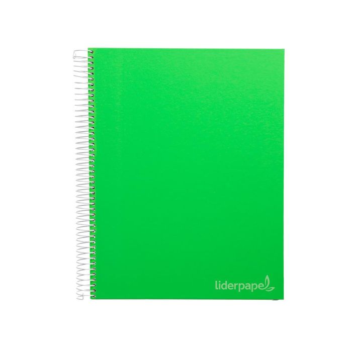 Cuaderno Espiral Liderpapel A4 Micro Jolly Tapa Forrada 140H 75 gr Cuadro 5 mm 5 Bandas 4 Taladros Color Verde 6