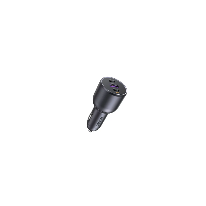 Ugreen 35025 Cargador Rápido de Coche 130W 3 Puertos USB-C y USB-A para Portátil y Teléfono Gris