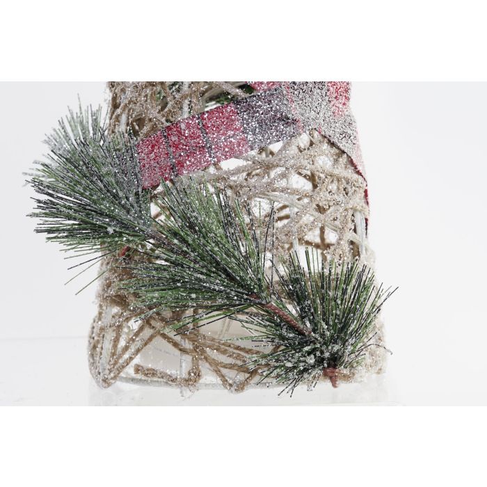 DKD Home Decor Cono de Navidad Decorativo con LED, Set de 3 Piezas de Ratán Natural, Verde y Rojo, Funciona con Pilas AA, 80 cm Alto 3 DKD Home Decor Cono de Navidad Decorativo con LED, Set de 3 Piezas de Ratán Natural, Verde y Rojo, Funciona con Pilas AA, 80 cm Alto 3
