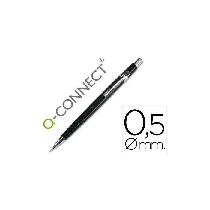 Portaminas Q-Connect 0,5 mm Con Tres Minas Cuerpo Negro Clip Metalico 10 unidades