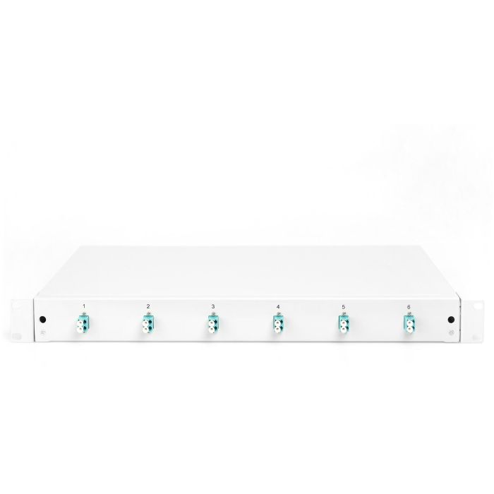 DIGITUS LWL Spleißbox 1HE bestückt 6x LC DX OM3 grau 5