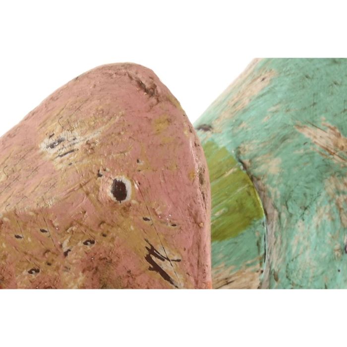 DKD Home Decor Set 2 Figuras Decorativas Pájaro Shabby de Metal Verde y Rosa, 9 cm Largo x 24 cm Alto x 26 cm Ancho 3