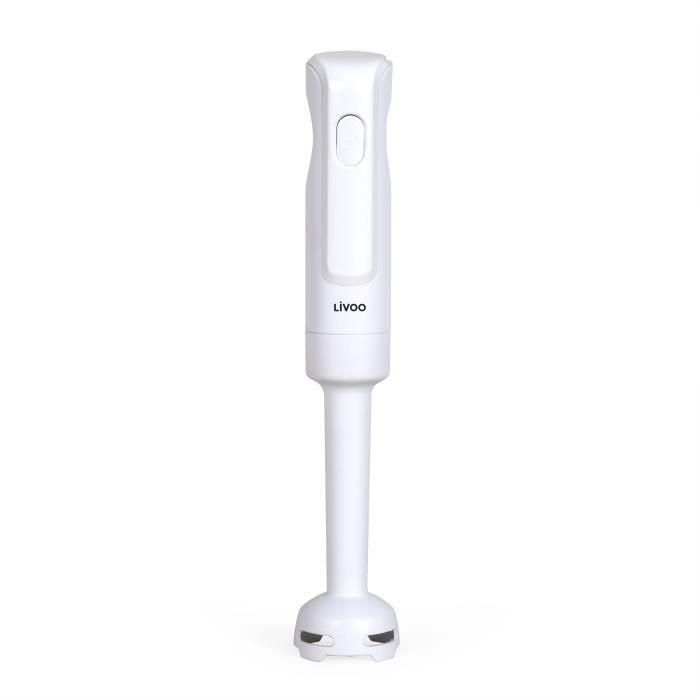Batidora de mano - LIVOO - 300 W - 2 cuchillas de acero inoxidable - 1 velocidad - 19.000 rpm - Blanca Batidora de mano - LIVOO - 300 W - 2 cuchillas de acero inoxidable - 1 velocidad - 19.000 rpm - Blanca