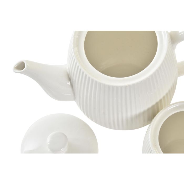 DKD Home Decor Tetera Set de 4 (2 Unidades) Porcelana Bambú Blanco Natural 20 x 7 x 26 cm 3 DKD Home Decor Tetera Set de 4 (2 Unidades) Porcelana Bambú Blanco Natural 20 x 7 x 26 cm 3