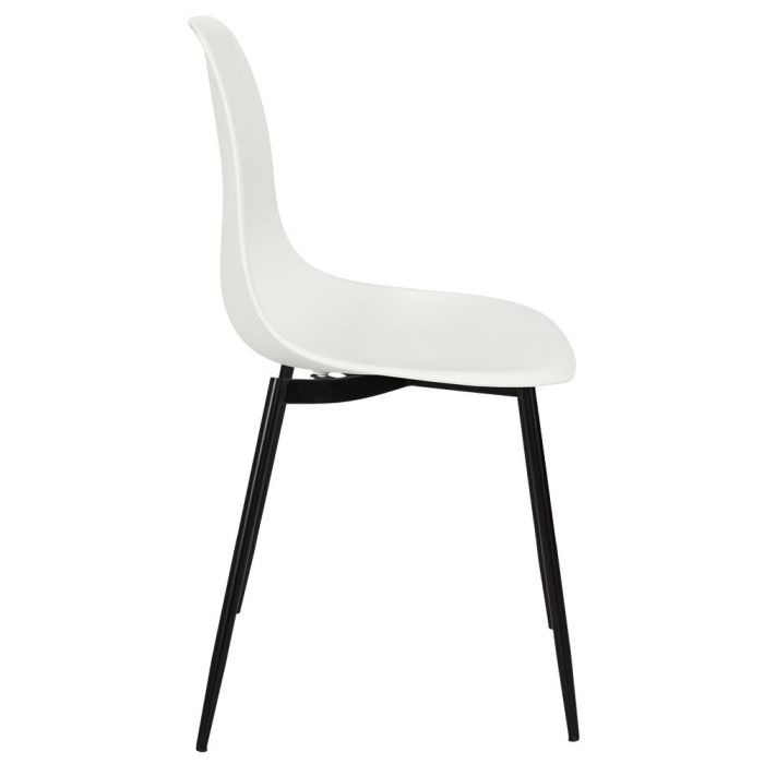 Home Deco Factory Silla Gustav Blanca Estilo Escandinavo Asiento Polipropileno Patas Hierro Negro 2
