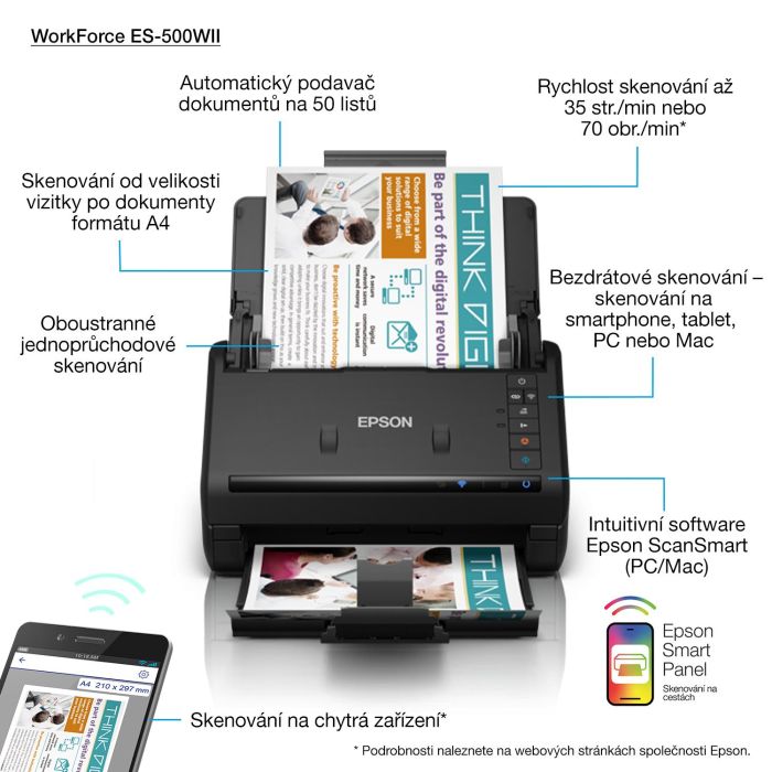 EPSON Escaner vertical WorkForce ES-500WII 3 EPSON Escaner vertical WorkForce ES-500WII 3