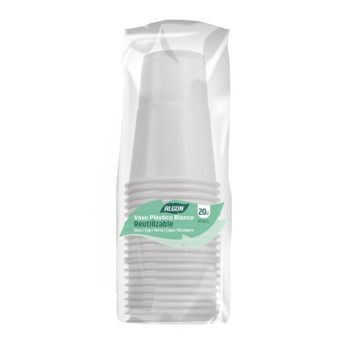 Vaso Blanco 300 cc - Pack de 20 - Algon (24 Cajas) 2 Vaso Blanco 300 cc - Pack de 20 - Algon (24 Cajas) 2