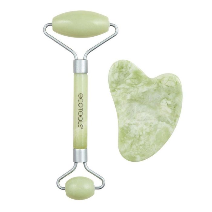 Ecotools Set Cosmética Facial Jade 2 Piezas: Rodillo y Guasha Jade. Masaje Detox, Purificante, Anti-Hinchazón, Cruelty Free, Vegano 0 Ecotools Set Cosmética Facial Jade 2 Piezas: Rodillo y Guasha Jade. Masaje Detox, Purificante, Anti-Hinchazón, Cruelty Free, Vegano 0