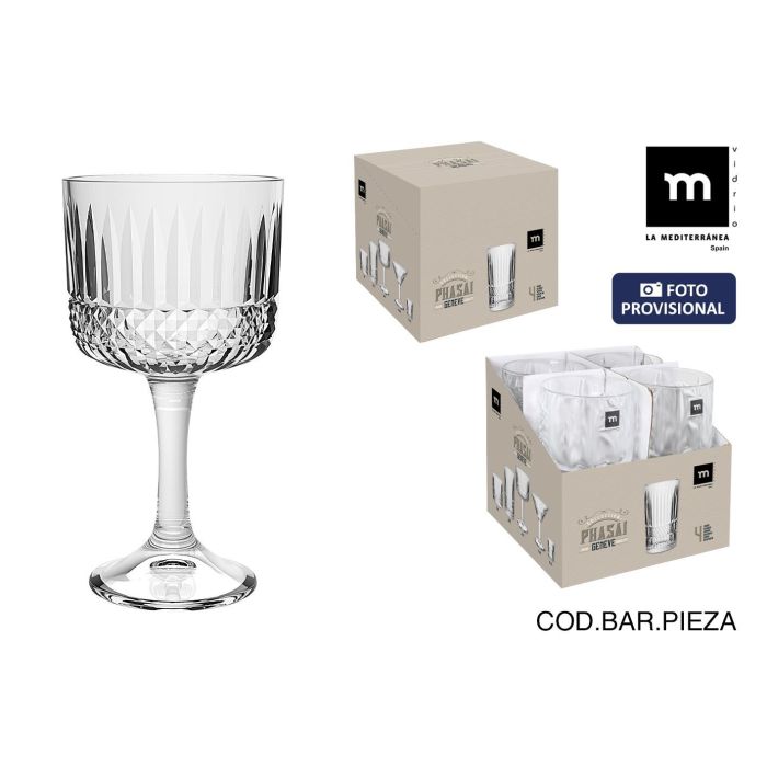 La Mediterranea Copa Phasai Geneve 500 ml Ø10.2x19.4 cm. Ideal para bebidas, elegante y funcional. (24 Unidades)