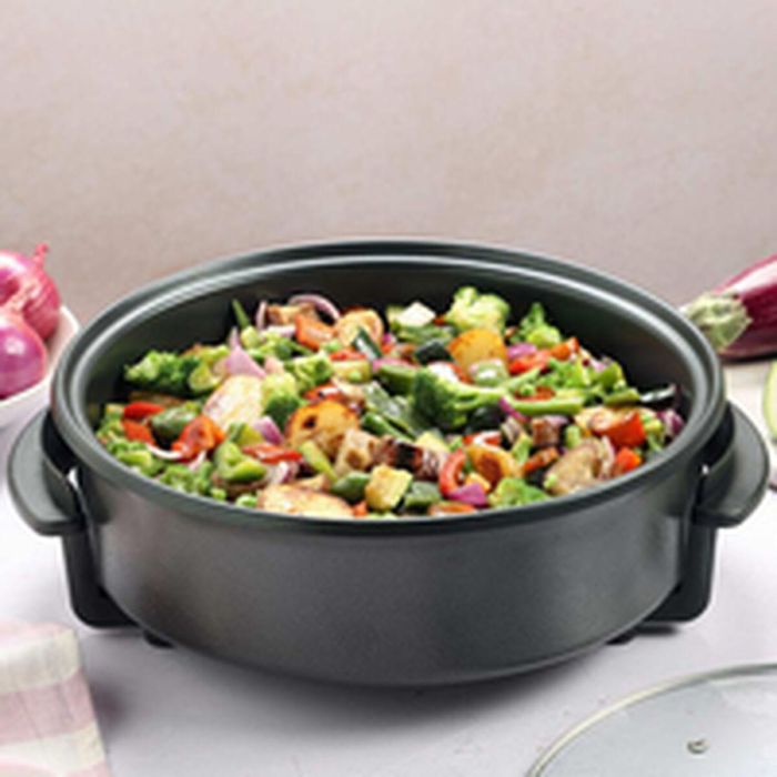 Orbegozo Olla Eléctrica PZ 3670 1500W Capacidad 5L Cocina Fácil Sana Freír Guisar Asar Paellas Tortillas Pizzas