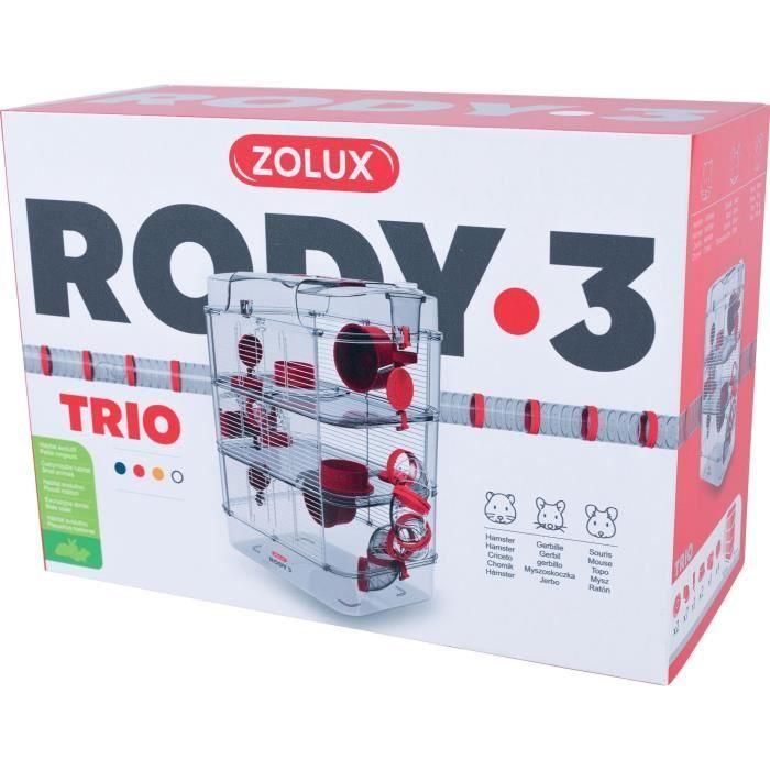 Zolux ZOL3336022060232 Jaula Rody3 trio 3 niveles para hámsteres, ratones y jerbos - L 41 x P 27 x H 53 cm Granadina 1 Zolux ZOL3336022060232 Jaula Rody3 trio 3 niveles para hámsteres, ratones y jerbos - L 41 x P 27 x H 53 cm Granadina 1