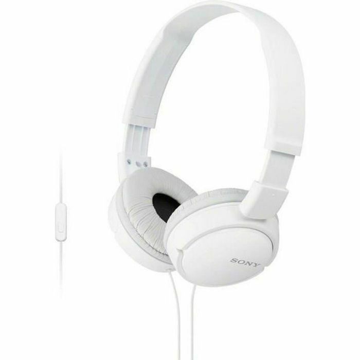 Sony MDR-ZX110AP Auriculares de Diadema Plegables con Micrófono Alámbricos Jack 3.5mm Blancos para Música y Llamadas