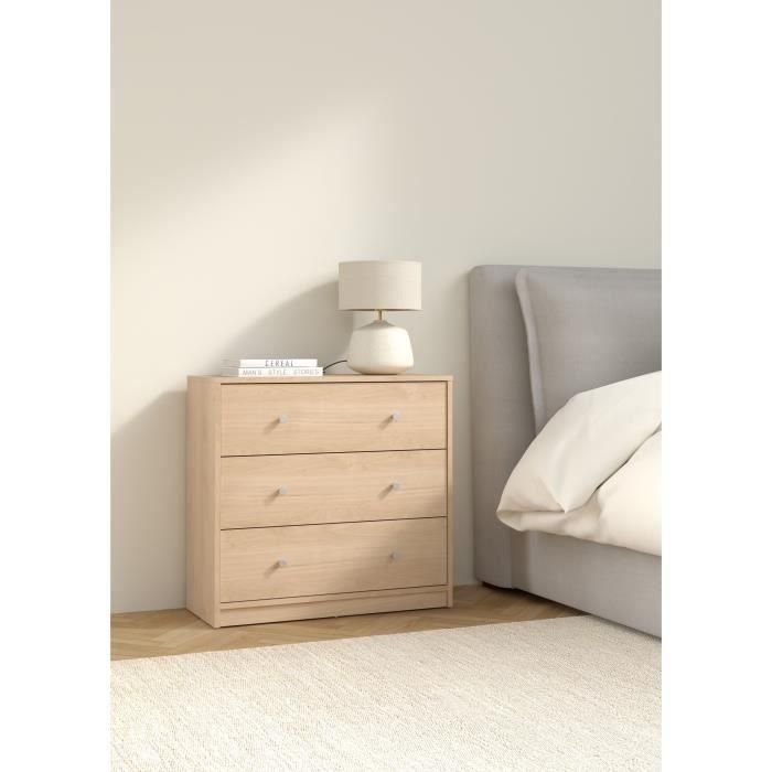 Cómoda OREGON 3 cajones - Decoración roble - L 72 x P 30 x H 68 cm - TVILUM 1 Cómoda OREGON 3 cajones - Decoración roble - L 72 x P 30 x H 68 cm - TVILUM 1