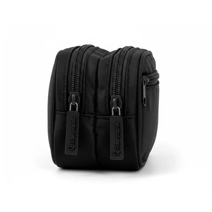 Liderpapel Estuche Portatodo Duo 3 Cremalleras Negro 220x90x70 mm 4
