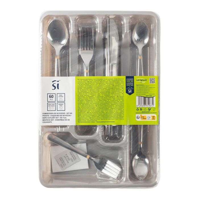 San Ignacio Cubertería 60 piezas acero inoxidable BGEU-5889 - Juego de cubiertos 4 San Ignacio Cubertería 60 piezas acero inoxidable BGEU-5889 - Juego de cubiertos 4