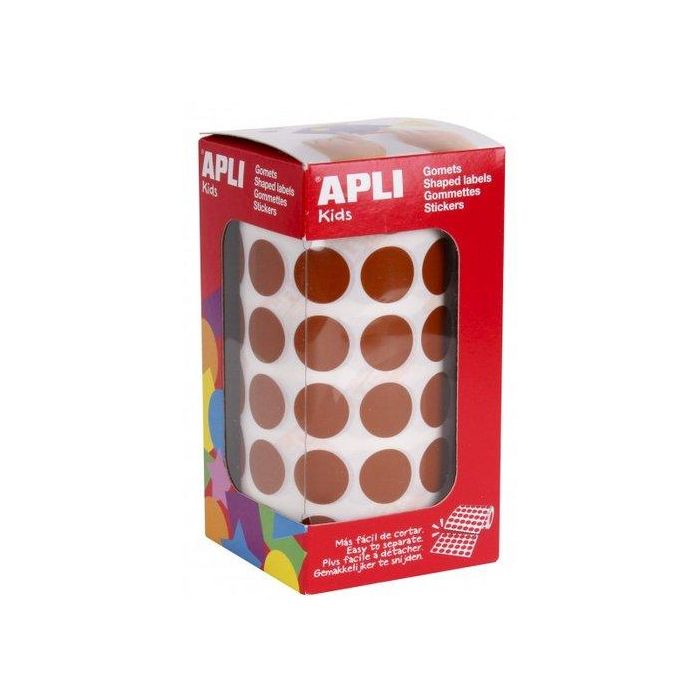 Gomets Apli  Rollo 59H Circulo Ø 15 Mm Marron 2.832 Uds. (11486)