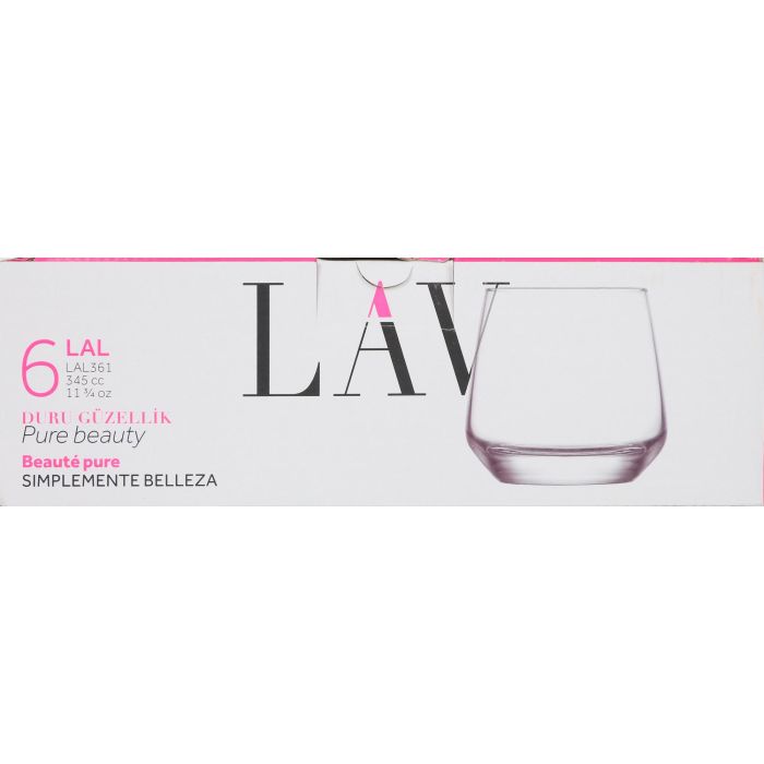 Lav Set de 6 Vasos para Whisky Lal, 345 cc (8 Cajas) 1