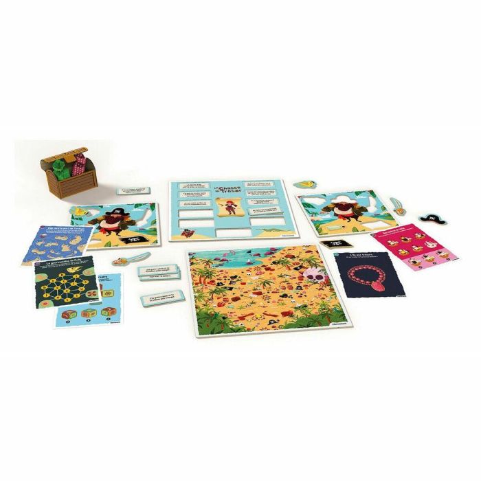 Clementoni La Búsqueda del Tesoro - Juego de Mesa Personalizable con 24 Tableros y 48 Acertijos Visuales, incluye Cofre 2