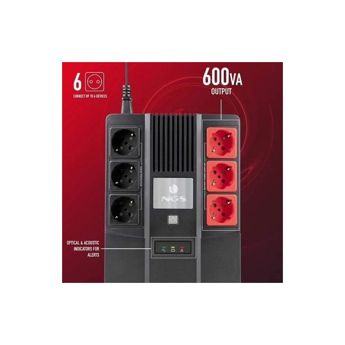 NGS Fortress Bunker SAI Offline 600VA-360W 6 Salidas Formato Bloque 2