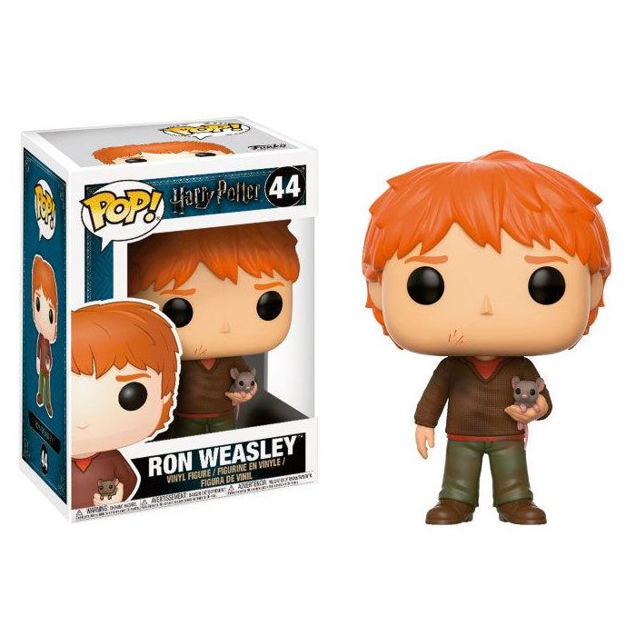 FUNKO Figura POP Harry Potter Ron Weasley with Scabbers, Vinilo 9cm