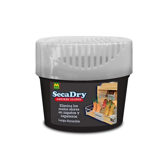 Massó Secadry Absorbe Olores para Zapatos, Carbón Activo 100% Natural, 120 g, Color Negro, Duración hasta 2 Meses
