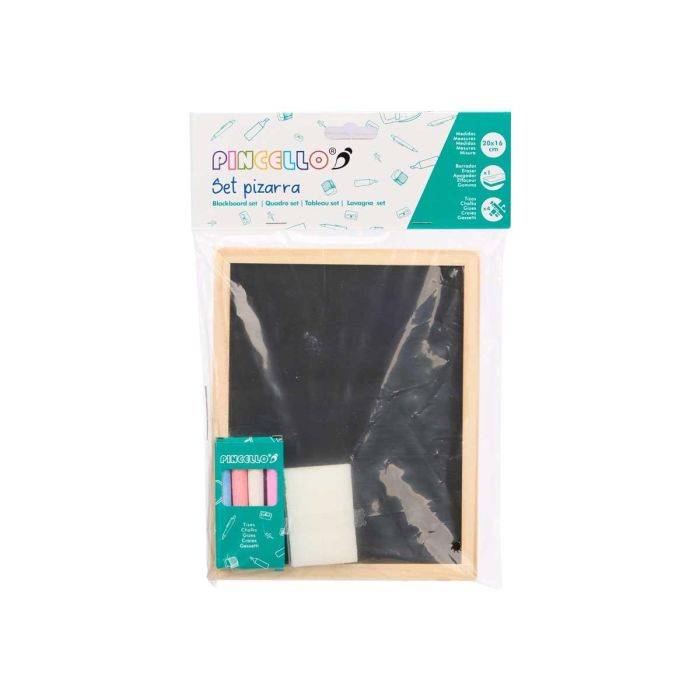 Pizarra Tiza Borrador Pincello 20x16 cm Madera Negro (24 Unidades) 2 Pizarra Tiza Borrador Pincello 20x16 cm Madera Negro (24 Unidades) 2