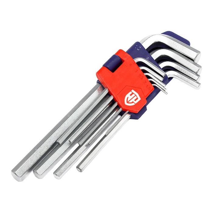 Workpro Juego Llaves Allen de Cromo-Vanadio, 9 Piezas Métricas (1.5-10mm)